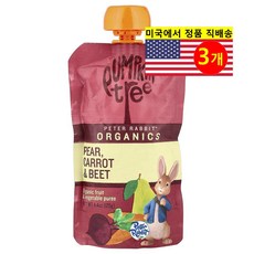 Pumpkin Tree Organics 어린이용 맛있고 영양이 풍부한 피터 래빗 오가닉 과일 퓌레 파우치 125g 3개