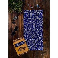 P&J 捷寶 GU CAMP 防曬涼感排汗袖套 變形蟲圖騰 復古藍, 頭巾（one size), 1個