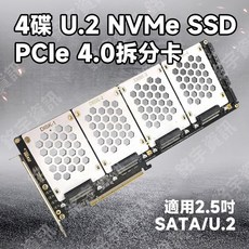 PCIe 4.0 x16 轉 U.2 NVMe/SATA 2.5吋 4碟擴充卡, 1個, 全新品