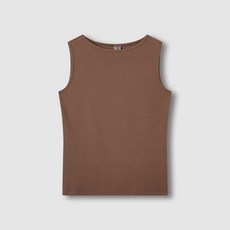 JAJU 26S/S 여 코튼 립 보트넥 민소매 티셔츠 J116201076 651821