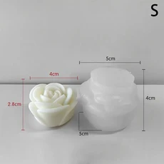 사랑 꽃 실리콘 양초 금형 3D 심장 향기로운 수지 석고 비누 DIY 초콜릿 케이크 베이킹 도구, 02 Small