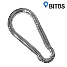 카라비너 퀵링크 강철 캠핑 등산 고강도 안전 고리 비너, 1개, 은색