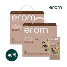 [이롬] ★황성주박사의 국산콩두유 PLUS 검은콩과 21곡 40팩(190ml x 20팩 x 2박스), 7.6L, 1세트