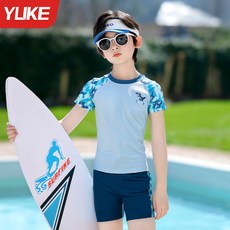 兒童泳衣男童中大童分體游泳衣2026款男孩專業速幹防曬泳褲套裝