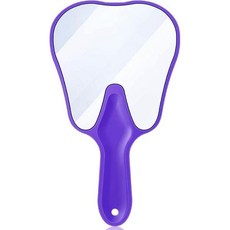 라 미에르 치아 모양 거울 손잡이 달린 휴대용 치과 가볍고 부드러움 분홍색 3098910, 오목 손잡이, 보라색