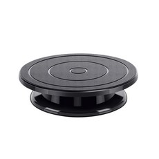 綠閤 植物整理轉盤 鹿角蕨轉盤 園藝轉盤 鹿角蕨上板轉盤 轉台 蛋糕轉台 花盆轉盤 花藝轉盤 多功能轉盤 展示轉盤, 1個, 【黑色】徑28cm,免安裝, 黑色