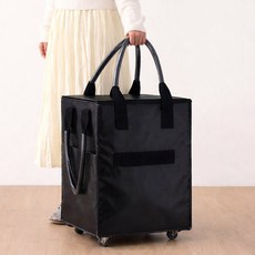 카르타 제니 롤링카트 롤링백 공항백 공항가방 쇼핑카트 여행 장바구니 캐리어 바퀴달린 접이식 쇼핑가방, 블랙, 1개