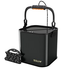 라이프웍스 해루질 낚시 살림통 초경량 접이식 두레박, 카본 블랙