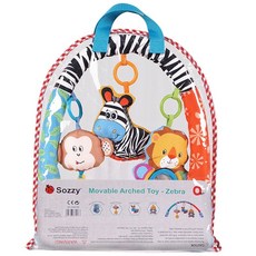 Sozzy 斑馬寶寶玩具 嬰兒床掛 嬰兒車掛 安撫玩具 帶BB器, 1個, 原裝手提彩袋 （適合送禮）