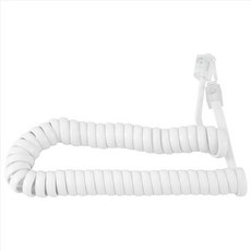 1.5M 4.9Ft 흰색 신축성 RJ9 4P4C 핸드셋 전화 코일 케이블 코드