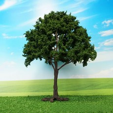 微景小舖 仿真樹 雪飄粉色櫻花樹 30cm鐵絲花樹 微景觀盆栽沙盤模型場景佈置, 1個, 深綠色仿真大型鐵絲樹(高約30cm)