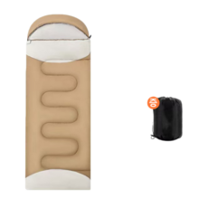 사계절 내내 사용할 수 있는 야외 방한 두꺼운 성인용 캠핑 침낭, 1개, 카키색