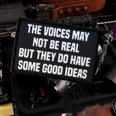 The Voices in My Head 패치 재미있는 밈 후크 패스너 뒷면이 있는 전술 밀리터리 사기 배낭 조끼 재킷 청바지 모자용 아플리케 액세서리, The Voices in My Head 패치, 재미있는