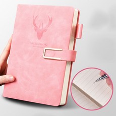 소담픽 방수 가죽 만년 다이어리 줄노트, 1개, 핑크