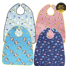 방수턱받이 요양원앞치마 어린이집 어른턱받이 환자용 노인 방수, 성인용 찍찍이 턱받이