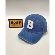 BOSS 丹寧系列字母B棒球帽, 深藍, 1個