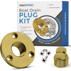 12인치 황동 보트 배수 플러그 키트 - 배수용 해양 등급 트랜섬 내식성 방청성 설치 용이성 모든 보트에 이상적임, NautiPro 보트 데크 용품 요트 힌지 해치 1 2