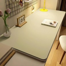 素色電腦桌墊 60*100cm 防滑皮革紋滑鼠墊 鎖邊設計, 1個, 奶茶色,60*100 cm, 奶茶色