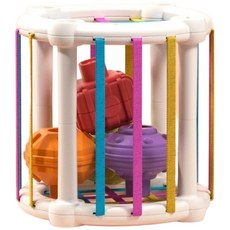 彩虹塞塞樂 形狀認知手部感官 嬰兒早教益智玩具 訓練抓握玩具 幼兒玩具 手部精細動作訓練 眼協調益智玩具, 彩虹塞塞樂【圓形】+6個積木響鈴