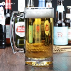 利比 加厚玻璃直筒啤酒杯 740ml 含把手 家用款, 1個