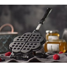 식빵연구소 하트 와플팬 와플메이커 와플제조기 휴대용 캠핑용 양면팬 4구