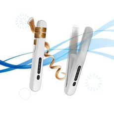 LYFDUW 앞머리 고데기 무선 헤어 스트레이트너 2in1 휴대용 미니 플랫 아이언 NA