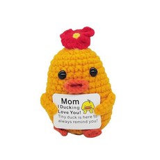 해외 Qyqkfly 재미있는 크로셰 핸드메이드 정서적 오리 정신적 지원 긍정적 격려 선물 할머니 생일 크리스마스 피클 감자 부활절 파티 장식또는 01 미국매장정품+ 172411, .0012.Duck for Mum 01.