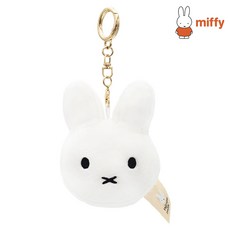 미피인형키링 귀여운 애착토끼 가방고리 캐릭터 소품샵, 1개, 미피 얼굴 키링 화이트, 10cm