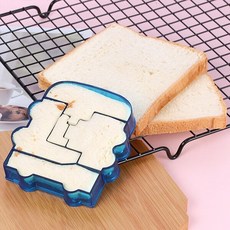 동물 모양 샌드위치 커터 금형 DIY 음식 토스트 비스킷 빵 금형 샌드위치 슬라이서 도시락 도시락 음식 장식, 자동차 블루, 1개