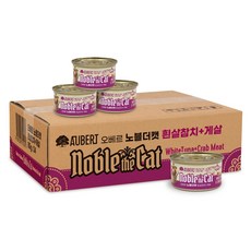 오베르 노블더캣 프리미엄 고양이캔, 24개, 80g, 흰살참치+게살