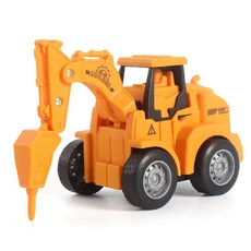 DFMEI 熱銷款兒童按壓滑行工程車挖掘機推土機趣味仿真玩具車, 如圖, 按壓鑽地車【OPP袋】