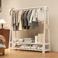 衣帽架落地臥室家用房間掛衣架置物晾衣架簡易移動收納掛衣服架子, 【2026爆款】白-雙層U型-110cm