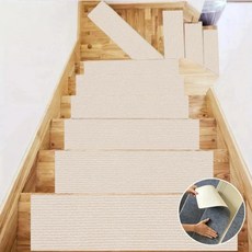 미끄럼 방지 카펫 계단 트레드 매트 접착식 기계 세탁 홈 개선 장식 제품, 1개, 5. 베이지