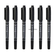 台灣出貨 高爾夫球畫線筆高爾夫配件劃線器專用油性筆記號筆黑色紅色藍色, 長款黑色6支, 1個