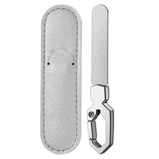 호환 휴대용 네일 파일 세척 광택 매니큐어 파일 퀵 릴리스 디자인 양면 젖빛 소재 네일 아트 T, 03 Silvery with bag, 03 Silvery with bag