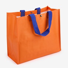 [전진무역] 타포린시장바구니 무지타포린백 장바구니 시장가방 마트 중형, 오렌지, 1개