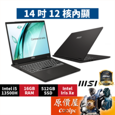 微星 Commercial 筆記型電腦 Intel Iris Xe, 灰色, 微星 Commercial i5-13500H/16G/512G/14吋 灰 14 H A13MG vPro-420TW, 512GB, 16GB, WIN11 Pro