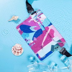 戶外潛水漂流遊泳觸屏手機套, 1個, 【防水腰包/超強大容量】繽紛樹葉,均碼