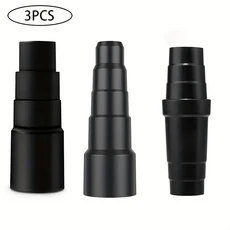 3피스 범용 진공 호스 어댑터 키트 감속기 부착 세트 Shop Vac 진공 부착 호스 어댑터 키트, 01 검정색