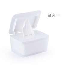 密封帶蓋紙盒 衛生間防塵棉柔巾 高檔家用收納盒防水洗臉濕巾 紙巾盒, 白色, 1個