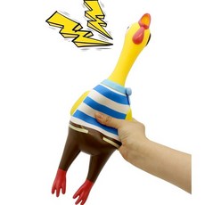 자광 소리나는 장닭 파티용품 애견장난감 꼬끼오통닭 소리지르는닭 패션통닭 피큐어, 화이트우주복