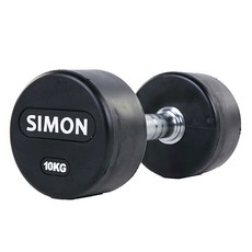 사이먼아령 덤벨 순정고무코팅 블랙, 10kg, 1개