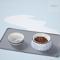 으나점빵 반려동물 식기매트 강아지식기매트, 그레이