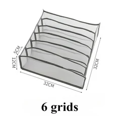 1pc 옷장 주최자 보관 상자 접이식 속옷 분배기 서랍 양말 의류, 01 1pc, 1개, 03 6 grids