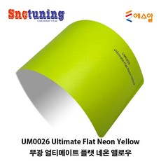 고광택 하이그로시 카스킨 필름 SNC tuning 1.52m 폭 차량용 랩핑필름 (롤 미터 10센치 단위 판매), 1개, 10cm/UM0026 Flat Neon Yellow
