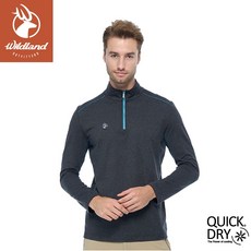 Wildland 荒野 男彈性雙色前開襟保暖衣 排汗 立領 戶外 登山