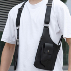 개꿀굿즈 도난방지 겨드랑이 옆구리 멀티 포켓 조끼 지갑, 블랙, 1개