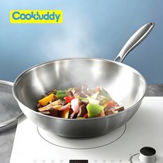 CookBuddy 궁중팬 인덕션 가스레인지 겸용 5중 316 스테인리스 중식 웍, 1개, 26cm