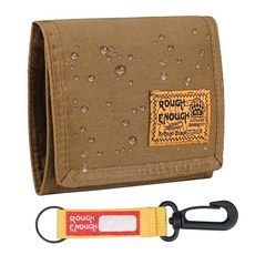 ROUGH ENOUGH 남성용 전술 지갑 - YKK 지퍼 및 멀티 슬롯 디자인의 500D 코듀라 - 카드 현금 여행 필수품을 위한 안전한 EDC 오거나이저 베이지. 중형