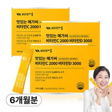 비타민마을 맛있는 메가씨 비타민C 2000 비타민D 3000, 180g, 3개